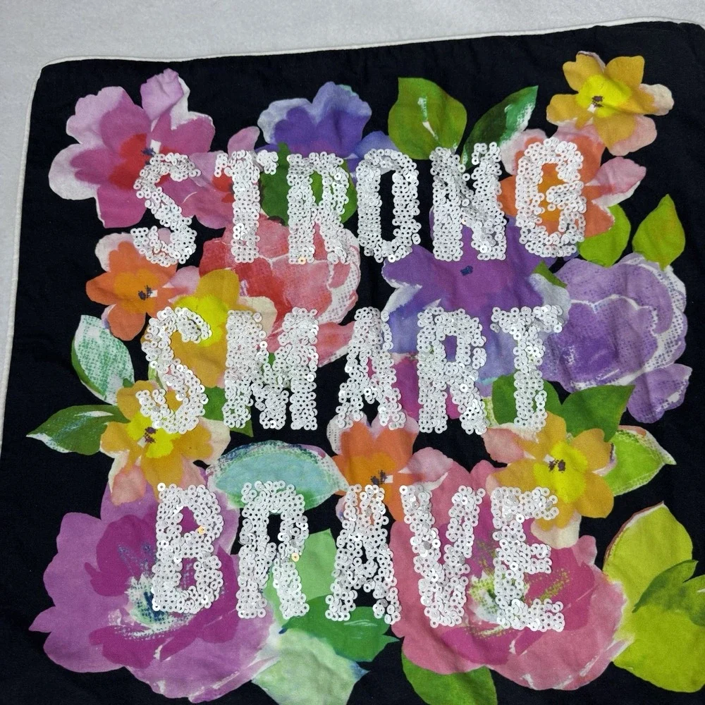 Pottery Barn MayBaby Pillow Case Cover Strong Smart Brave‎ Sequin Meg Deangelis